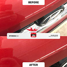 Before and after touch up repair 14