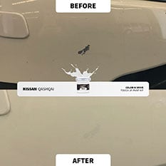 Before and after touch up repair 15