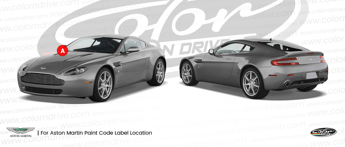 Where the paint code label sits on a Aston Martin
