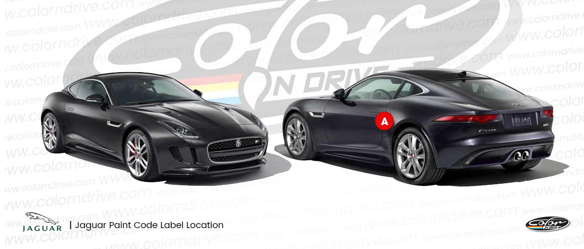 Where the paint code label sits on a Jaguar