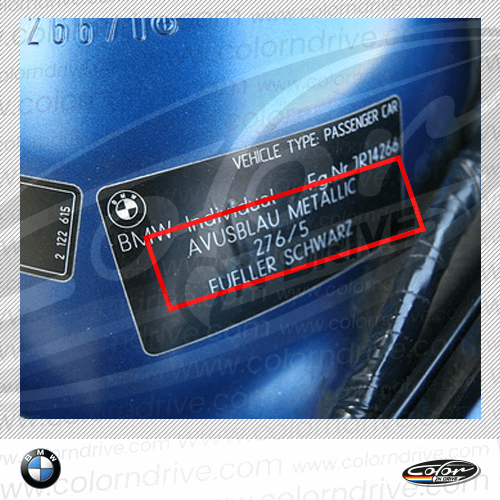 MINI paint code label example 5