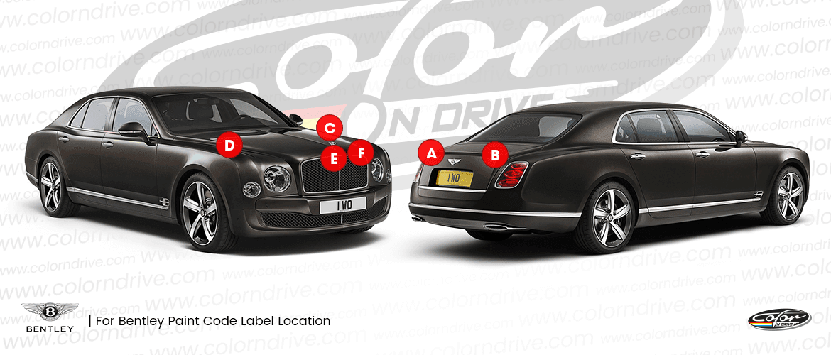 Where the paint code label sits on a Bentley