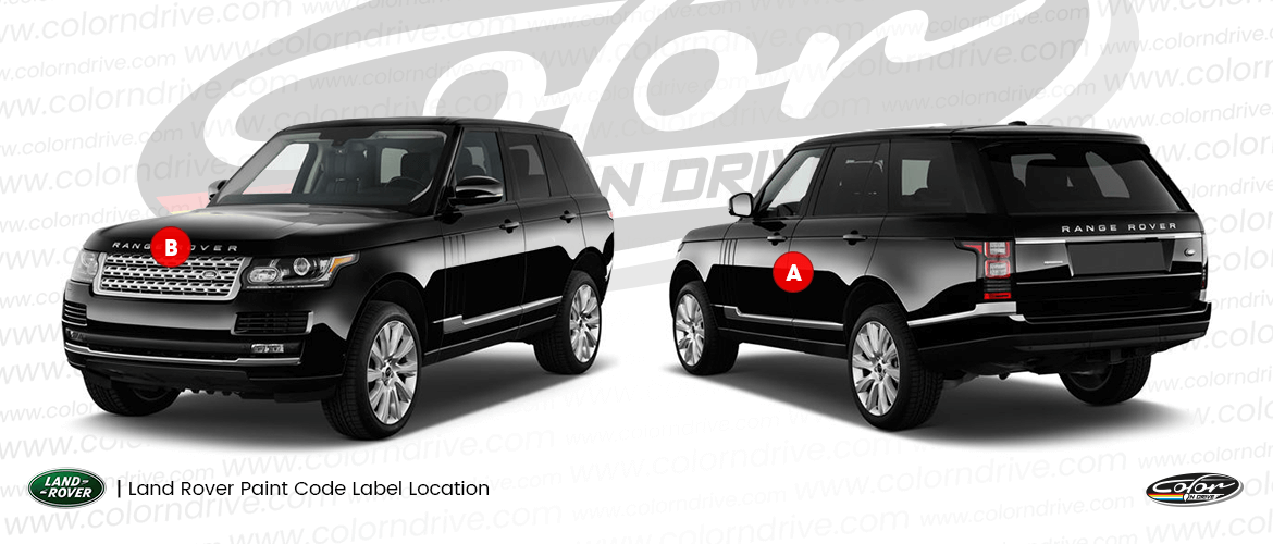 Where the paint code label sits on a Range Rover