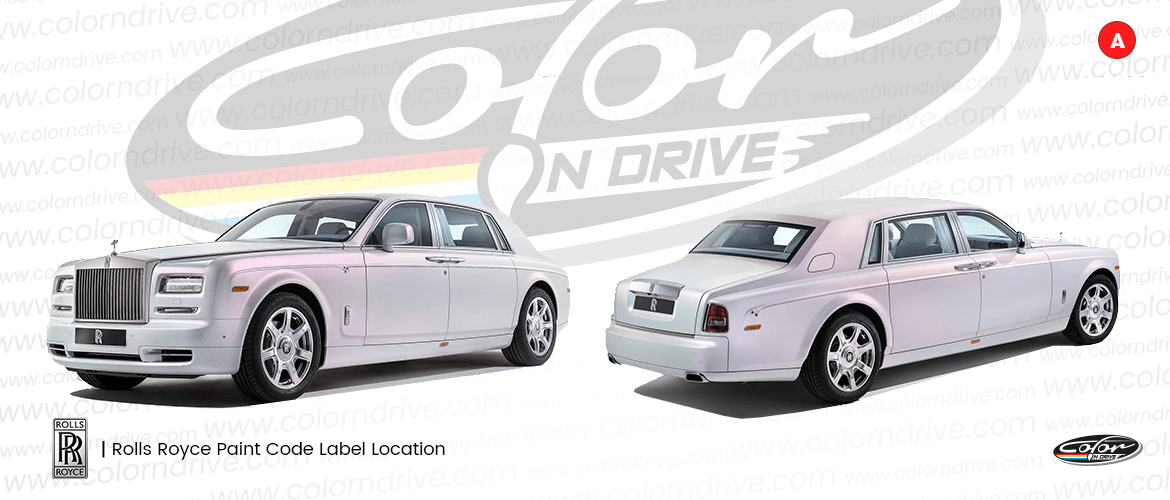 Where the paint code label sits on a Rolls-Royce